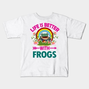 Life Is Better With Frogs Kids T-Shirt